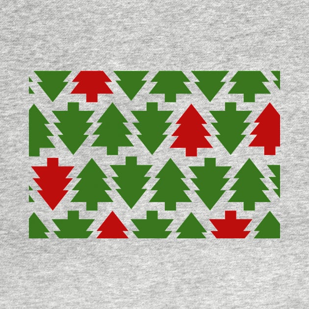 Red and Green Holiday Tree Pattern by Annalaven